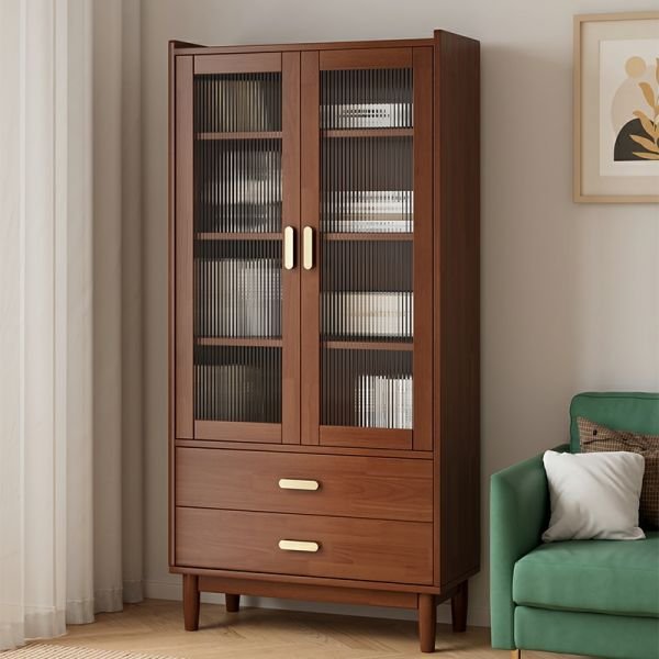 Modern Teakwood glass doors with drawers